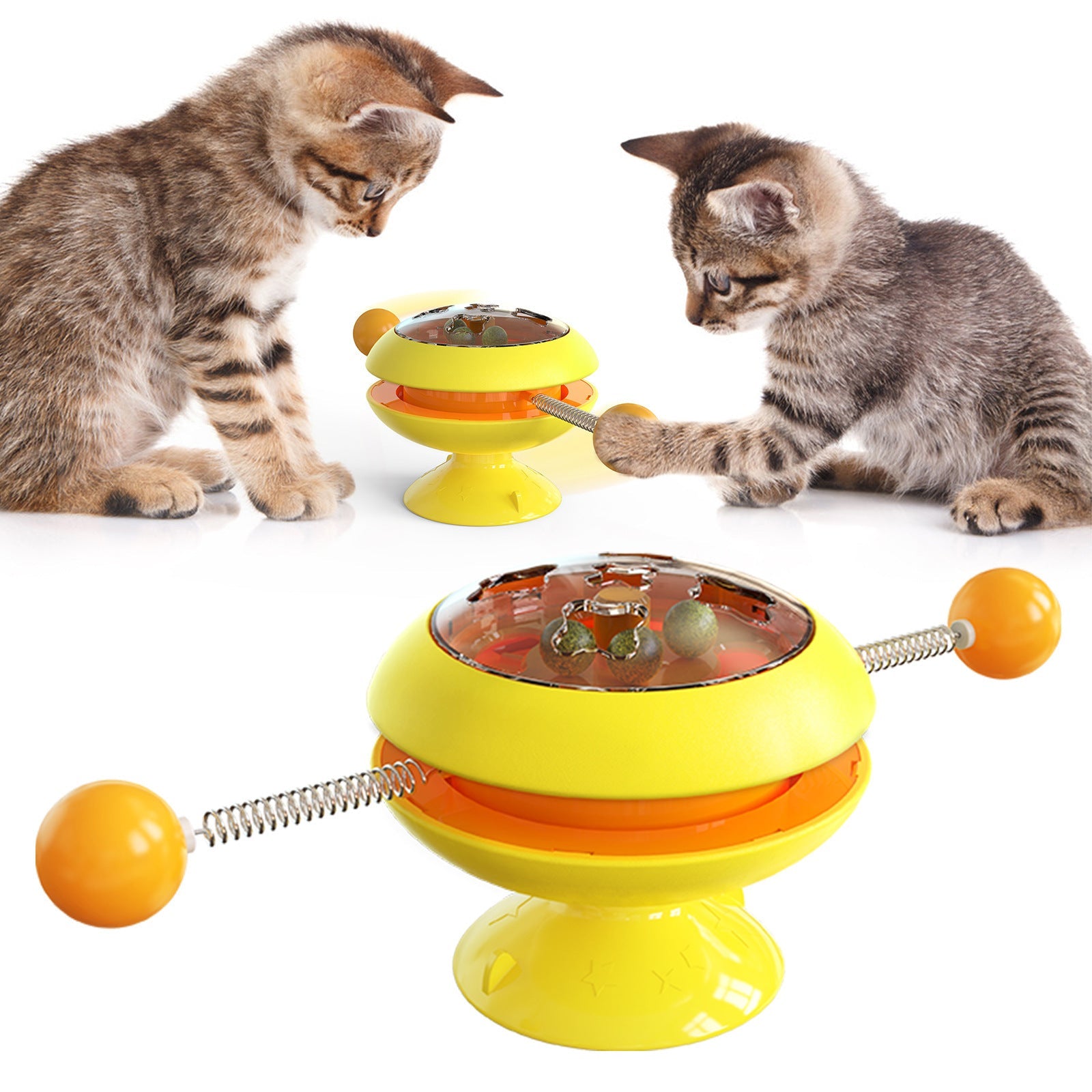 Interactive Rotating Catnip Turntable Toy for Cats