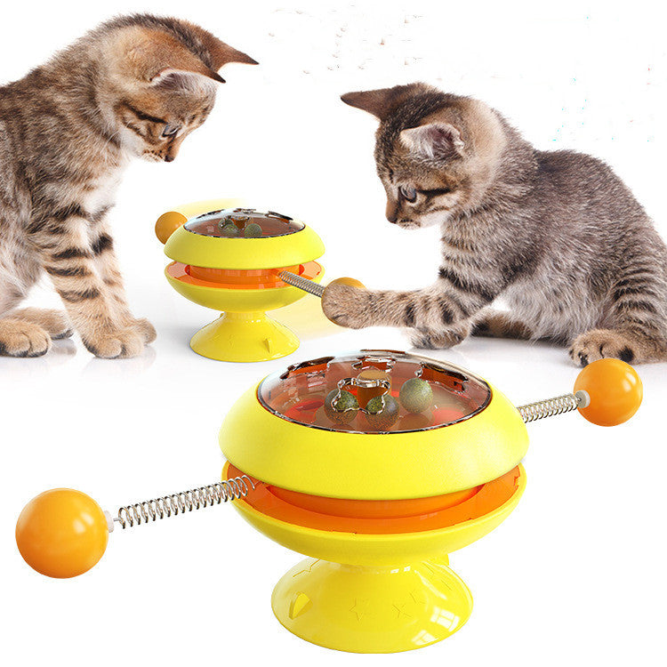 Interactive Rotating Catnip Turntable Toy for Cats