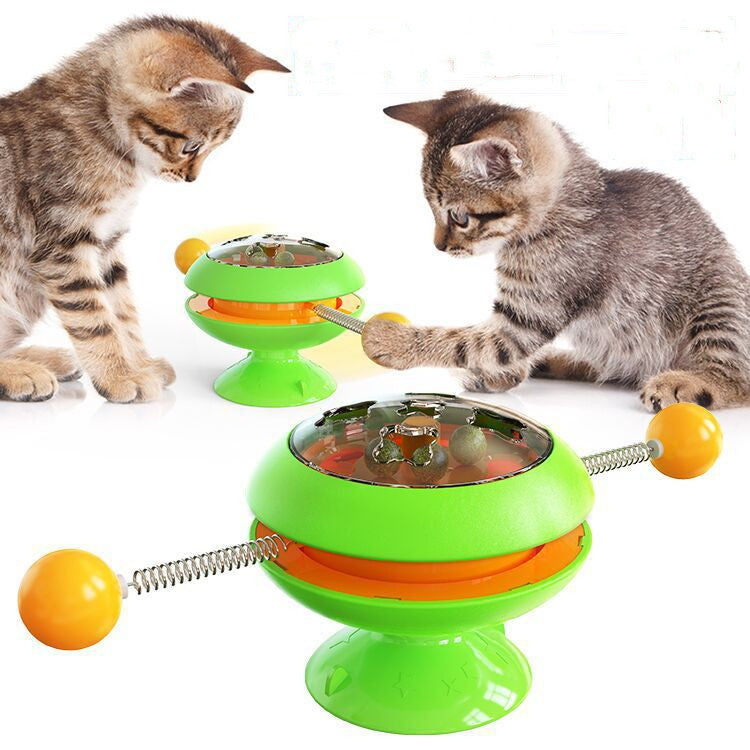 Interactive Rotating Catnip Turntable Toy for Cats