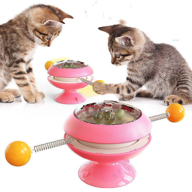 Interactive Rotating Catnip Turntable Toy for Cats