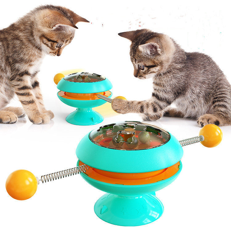 Interactive Rotating Catnip Turntable Toy for Cats