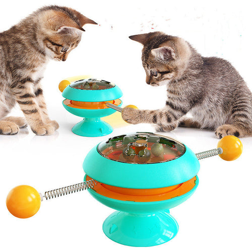 Interactive Rotating Catnip Turntable Toy for Cats