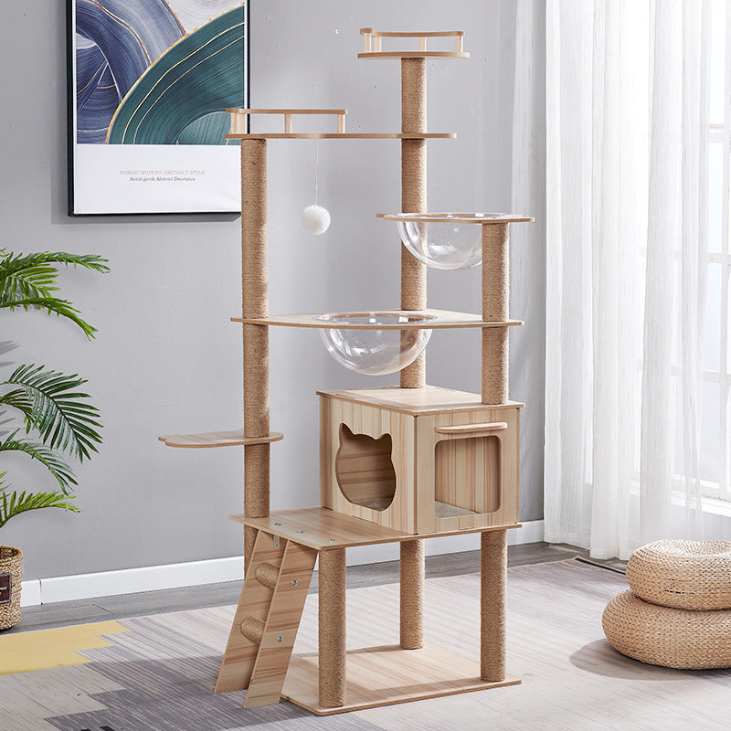 Cat Tree with Scratching Board, Nest & Climbing Frame
