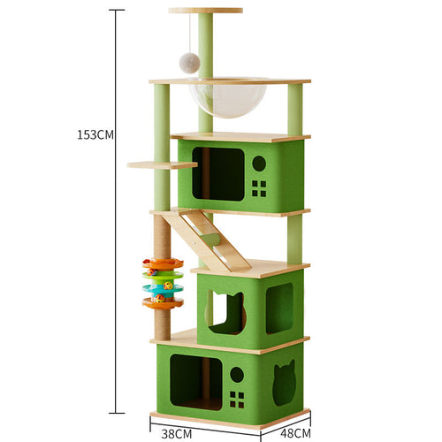 Cat Tree with Scratching Board, Nest & Climbing Frame