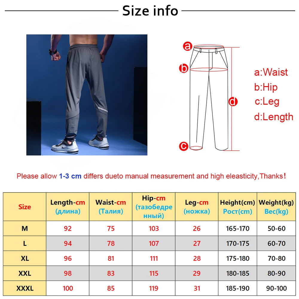 Men Sports Running Pants Athletic Football Sweatpants Sport Trousers Jogging Elastic Training Sportswear Quick Dry Trousers