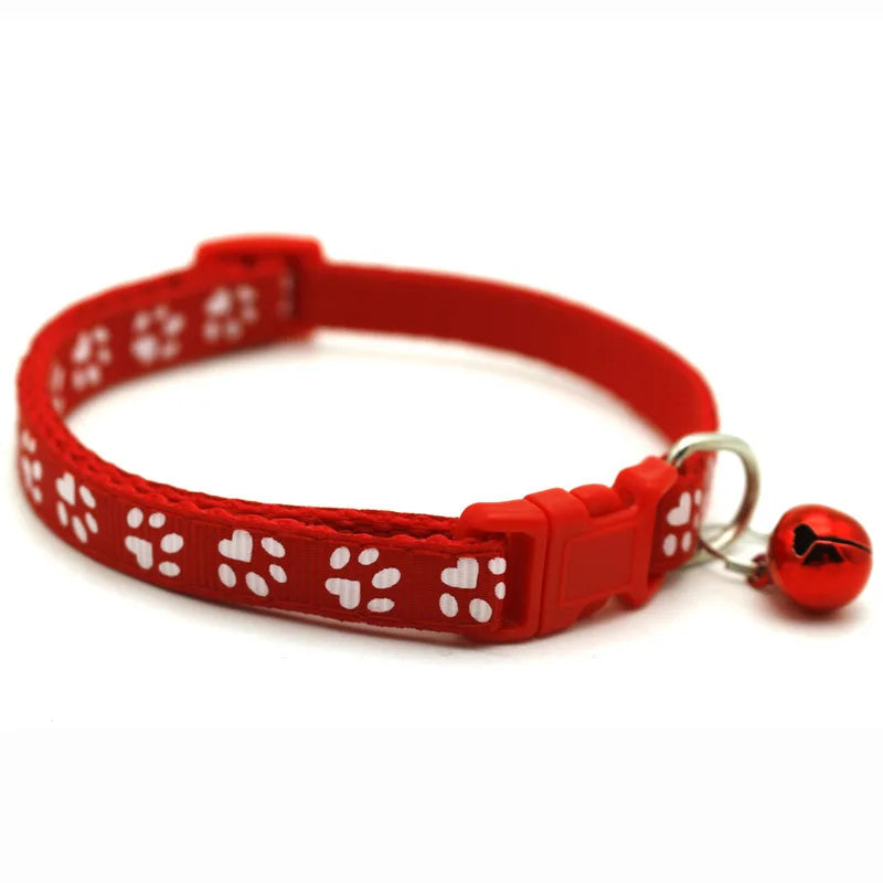 Adjustable Cat Collar with Bell | Lace Buckle for Cats & Small Dogs