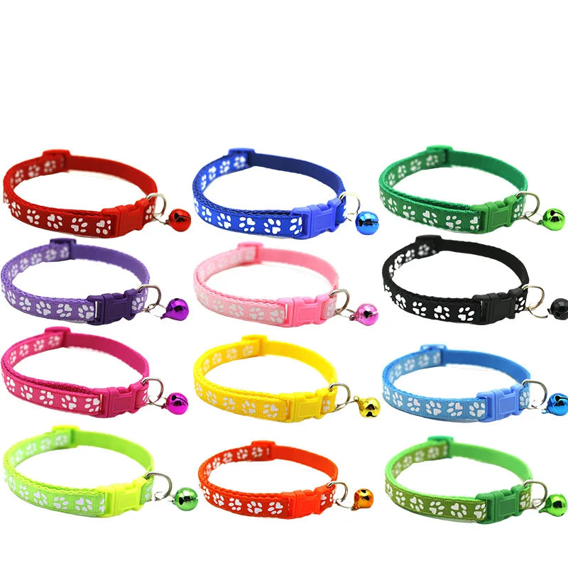 Cat Collar with Bell | Adjustable Lace Buckle Collar for Cats & Small Dogs