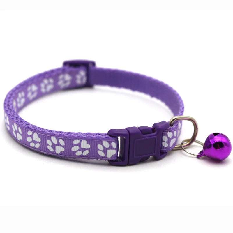 Adjustable Cat Collar with Bell | Lace Buckle for Cats & Small Dogs