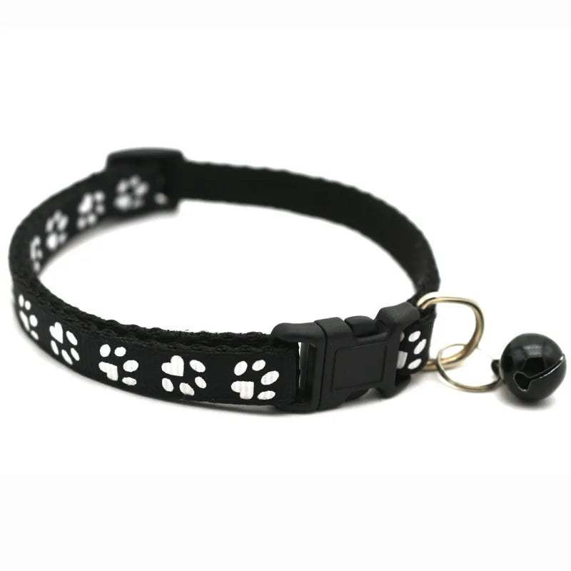 Adjustable Cat Collar with Bell | Lace Buckle for Cats & Small Dogs