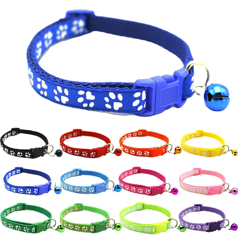 Cat Collar with Bell | Adjustable Lace Buckle Collar for Cats & Small Dogs