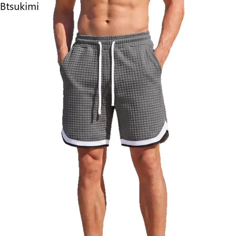 Men's Waffle Weave Athletic Shorts – Breathable Casual Fit