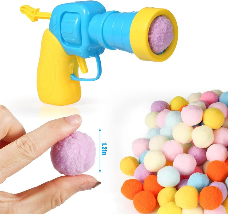 Cat Ball Launcher Toy | Interactive Mini Shooting Gun with Plush Balls