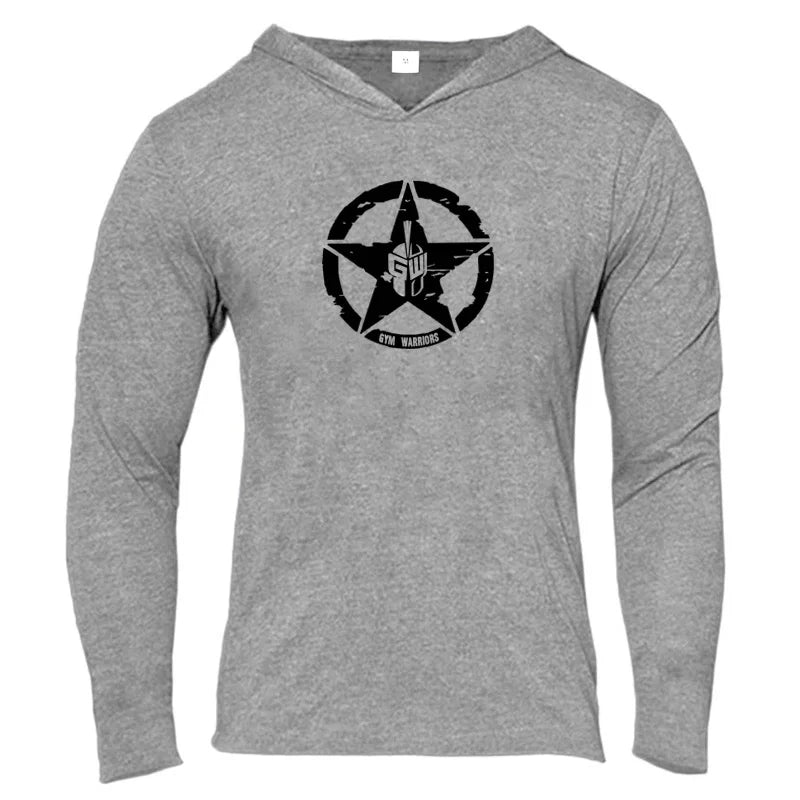 Men's Long Sleeve Gym Hoodie T-Shirt | Bodybuilding & Workout Top