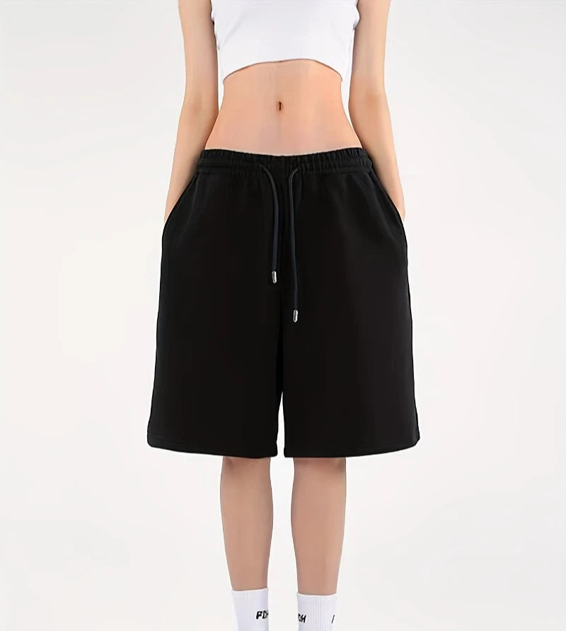 Men's Casual Athletic Shorts with Elastic Waistband and Drawstring Side Pockets - Solid Color, Perfect for Gym Wear