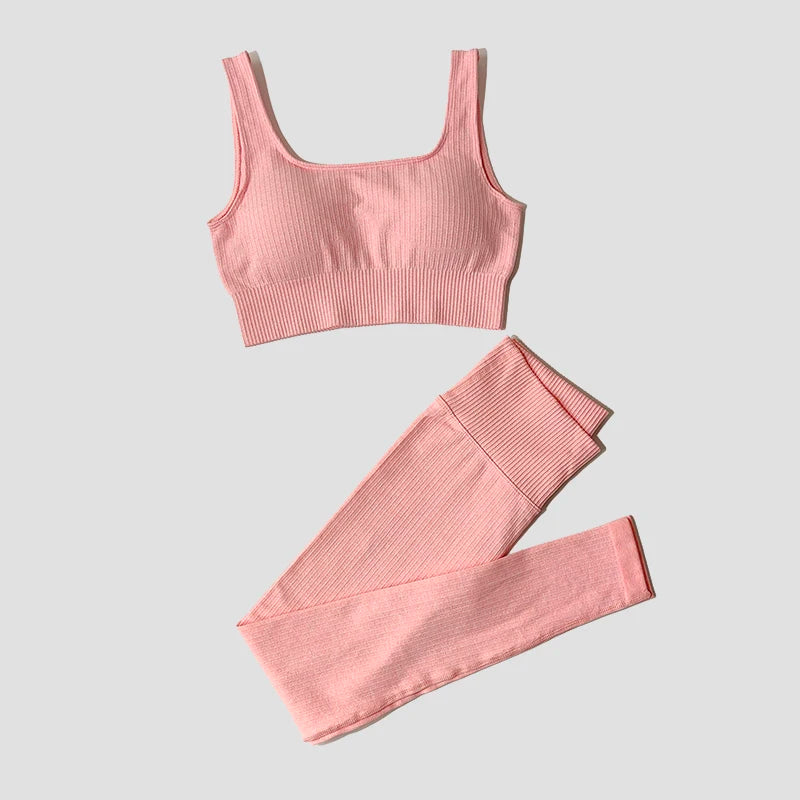 Women's Seamless Yoga Set | High-Waist Leggings & Padded Sports Bra