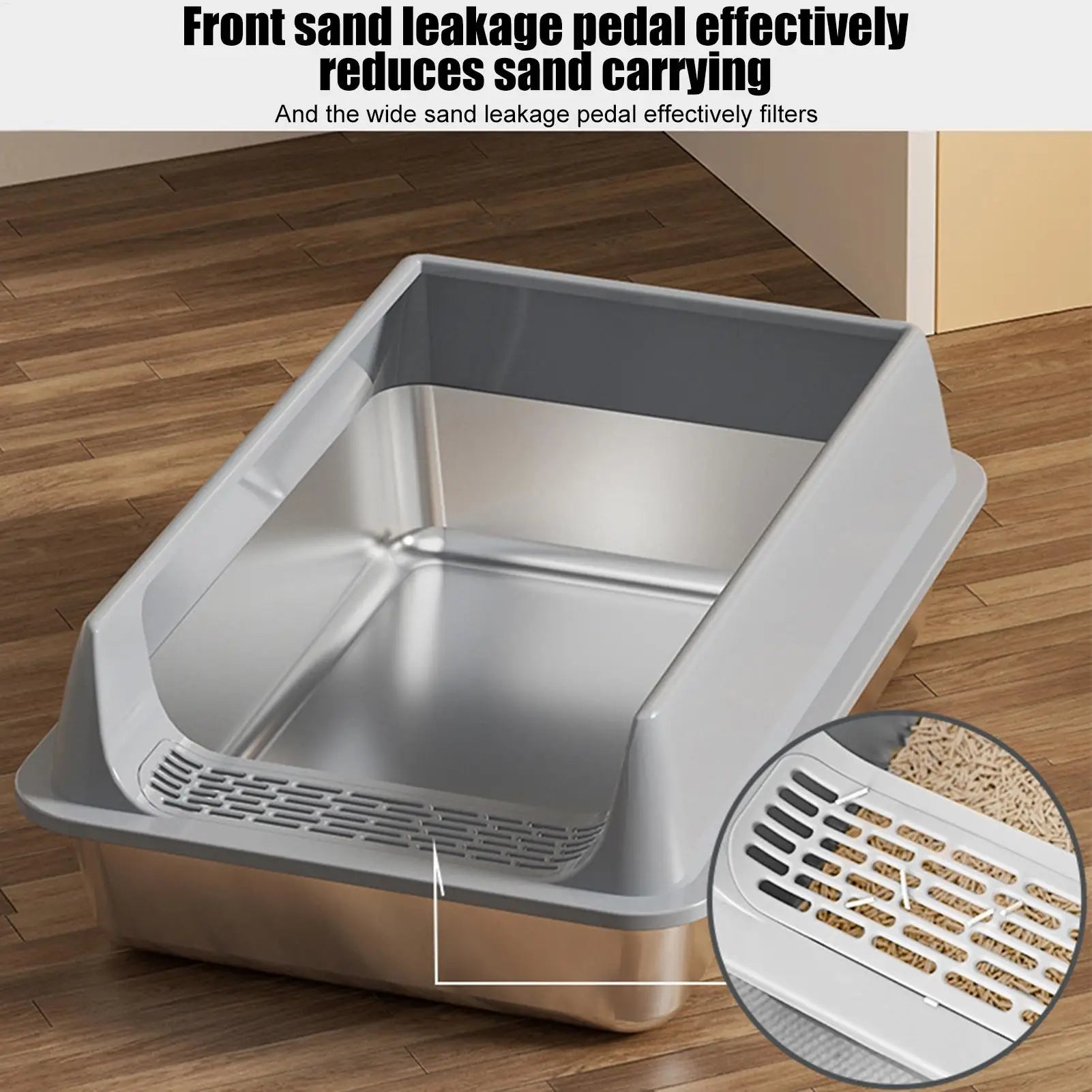 Deepened Semi-Enclosed Cat Litter Box | Splashproof with Scoop & Odor Control