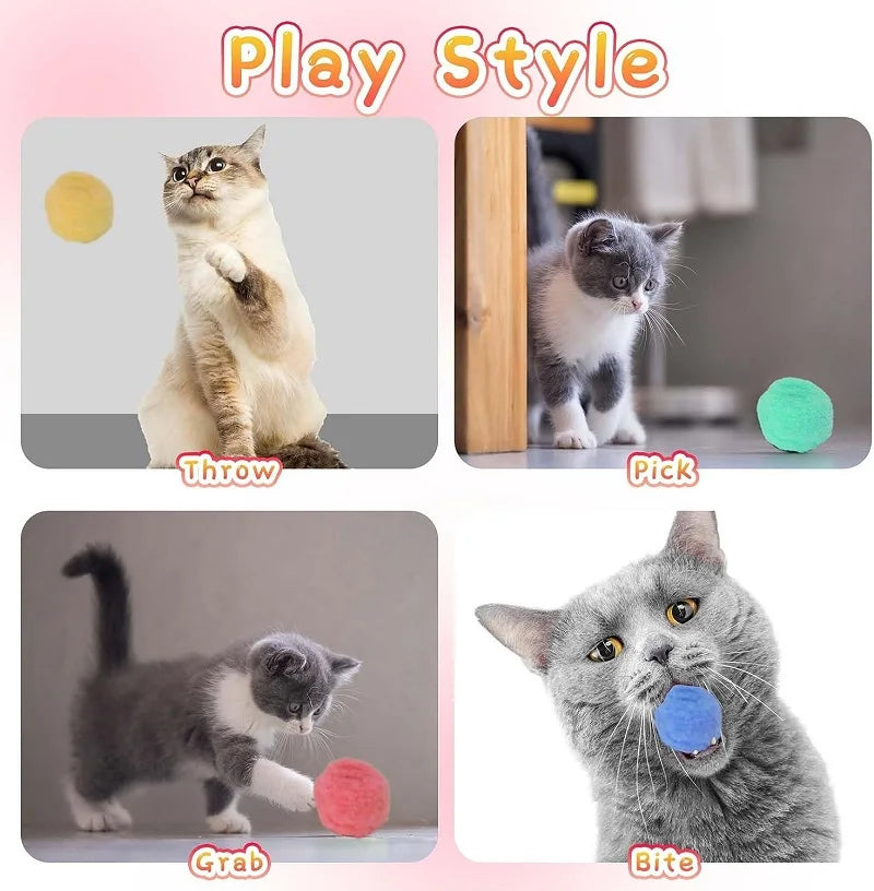 Cat Ball Launcher Toy | Interactive Mini Shooting Gun with Plush Balls