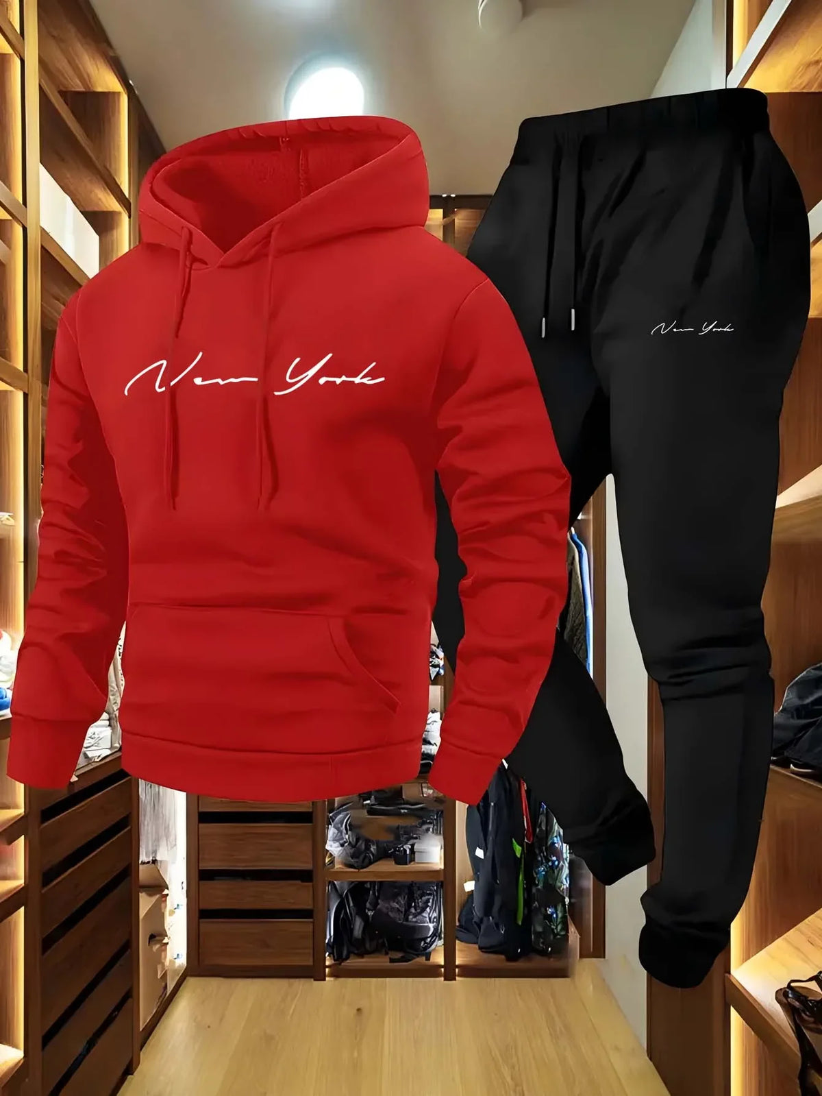 Men's Fleece Tracksuit Set | Hoodie & Sweatpants Streetwear