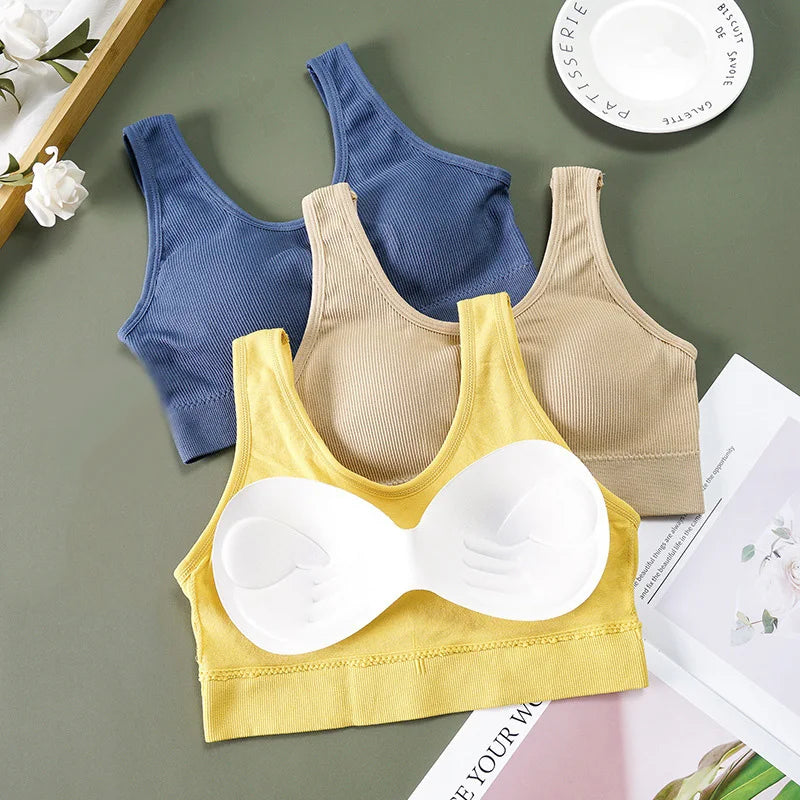 Sport Bra Breathable Inner and Outer Wear Vest Women Athletic Undergarment Gather Sports Underwear Quick Dry Workout Top