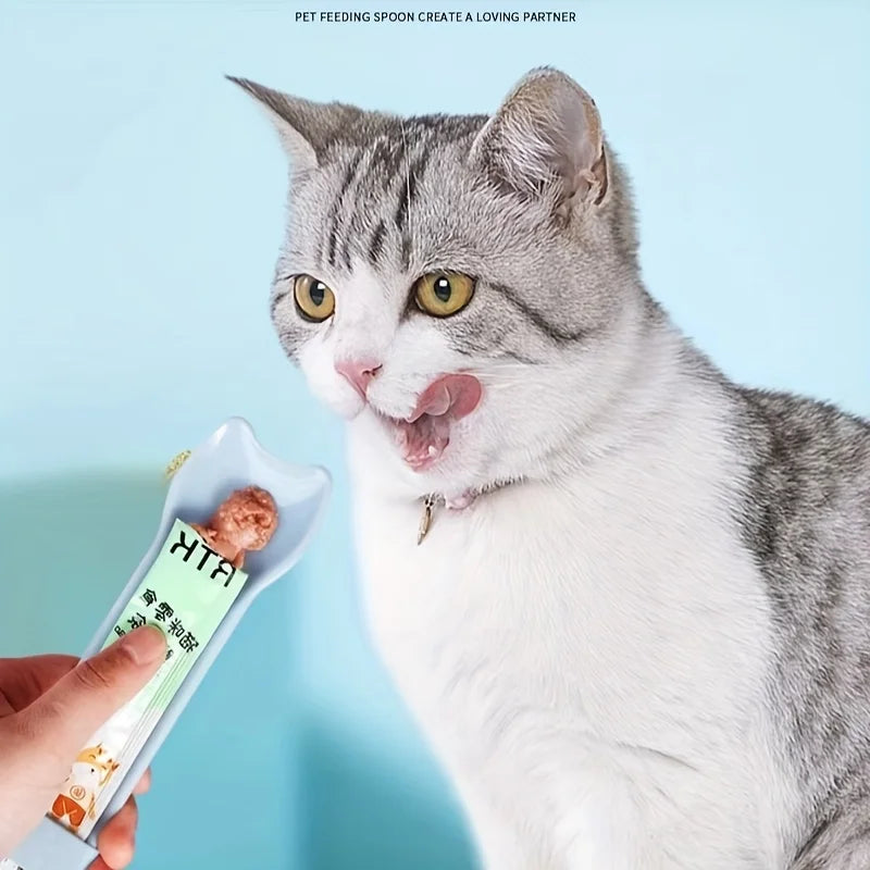 Cat Treat Squeeze Spoon | Lickable Wet Treat Feeder for Cats