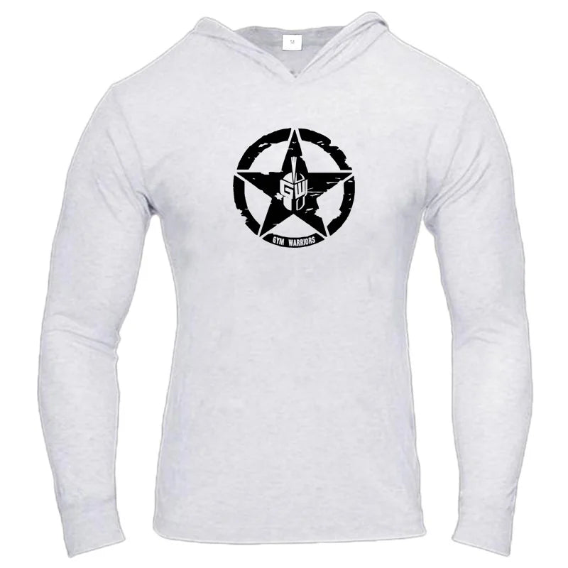 Men's Long Sleeve Gym Hoodie T-Shirt | Bodybuilding & Workout Top