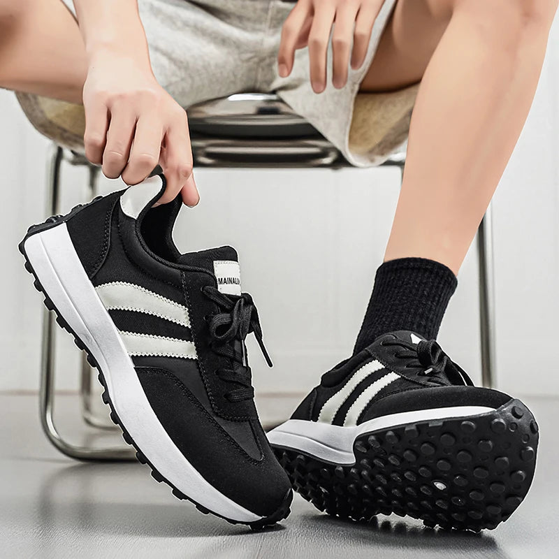 Men's Striped Casual Sneakers | Lightweight & Scratch-Resistant