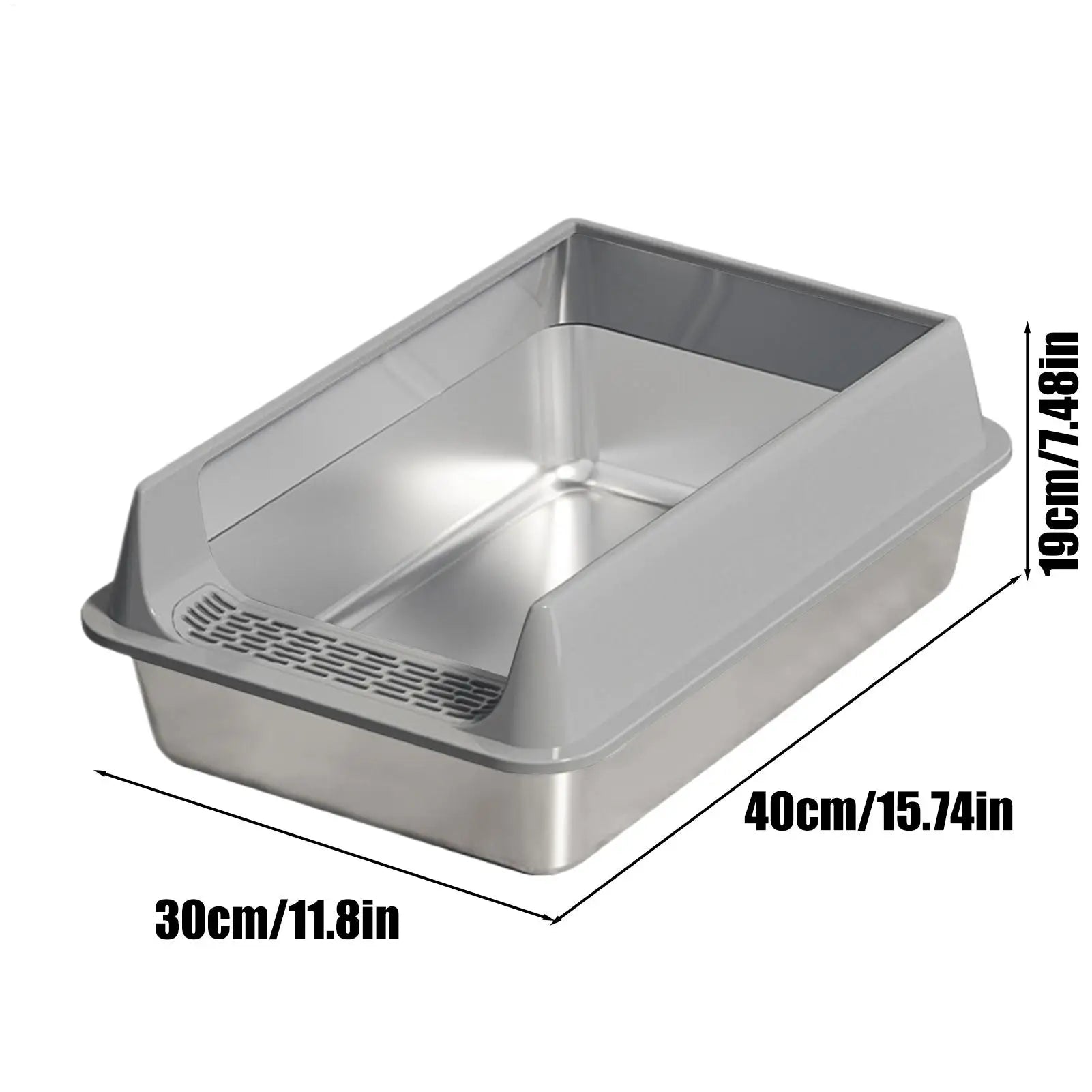 Deepened Semi-Enclosed Cat Litter Box | Splashproof with Scoop & Odor Control