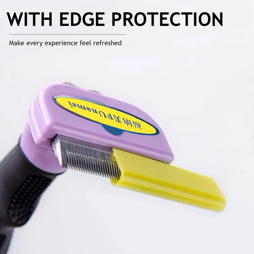 Pet Deshedding Grooming Brush | Hair Remover Comb for Dogs & Cats — Short & Long Hair