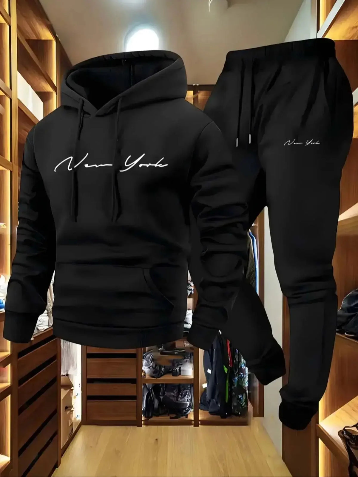 Men's Fleece Tracksuit Set | Hoodie & Sweatpants Streetwear
