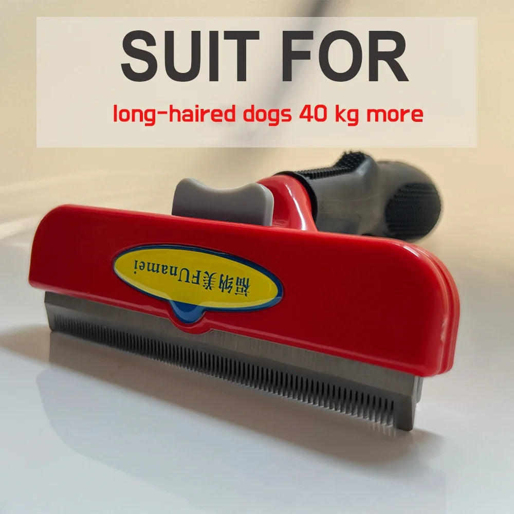 Pet Deshedding Grooming Brush | Hair Remover Comb for Dogs & Cats — Short & Long Hair
