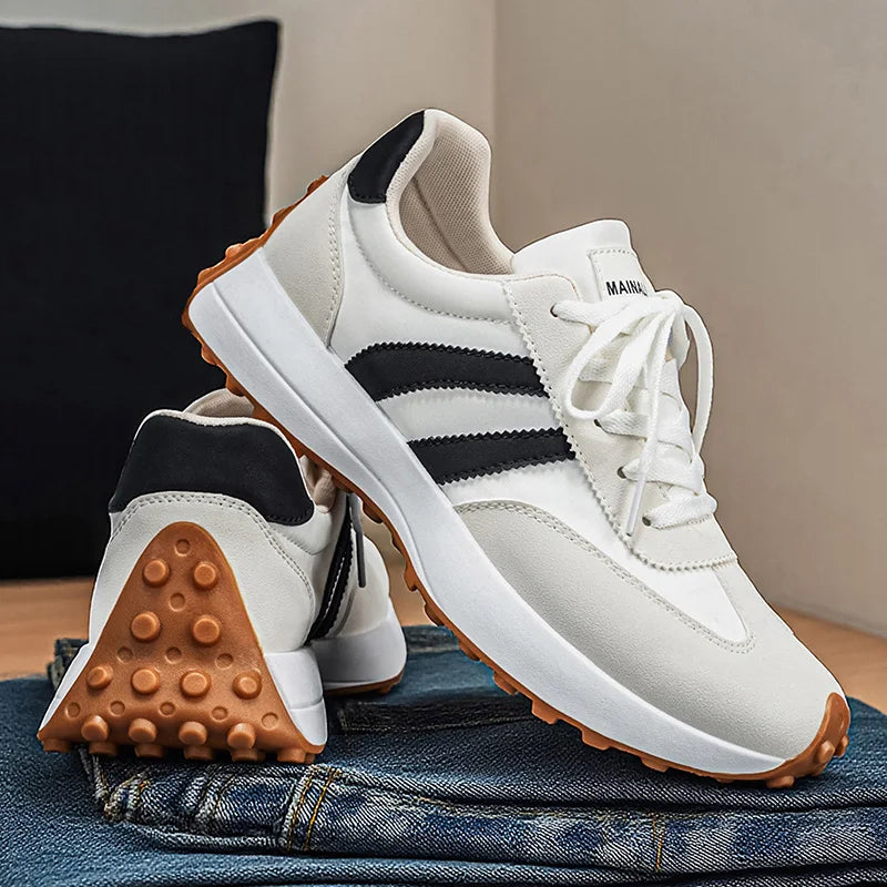 Men's Striped Casual Sneakers | Lightweight & Scratch-Resistant