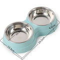 Double Stainless Steel Pet Bowl Stand | Elevated Food & Water Feeder for Dogs & Cats