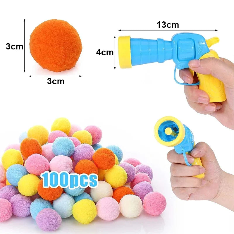 Cat Ball Launcher Toy | Interactive Mini Shooting Gun with Plush Balls