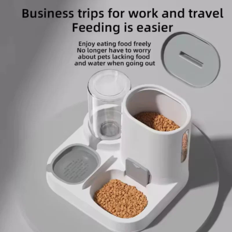 2-in-1 Pet Water & Food Dispenser Bowl | Cat & Dog Feeder