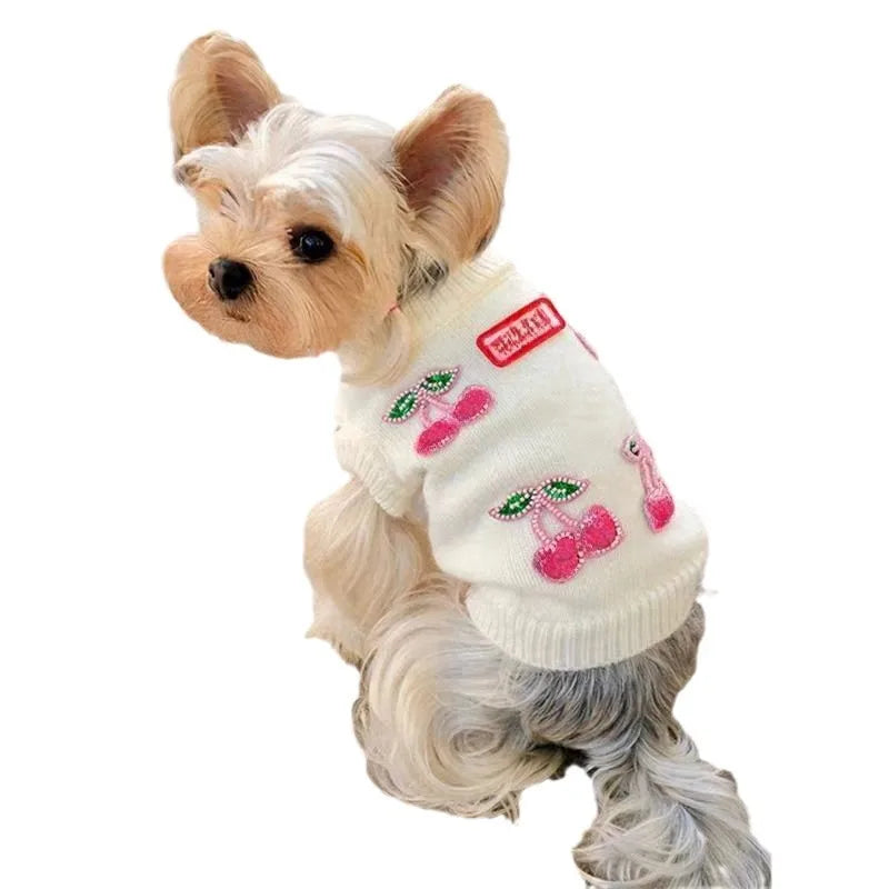 Cherry Pet Sweater | Cozy Knit Pullover for Small & Medium Dogs & Cats