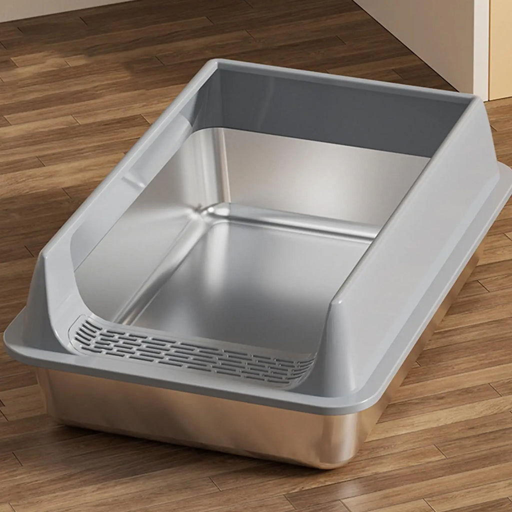 Deepened Semi-Enclosed Cat Litter Box | Splashproof with Scoop & Odor Control