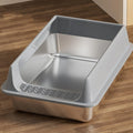 Deepened Semi-Enclosed Cat Litter Box | Splashproof with Scoop & Odor Control