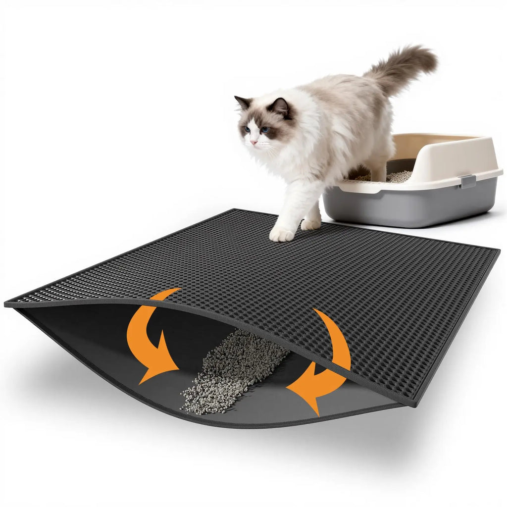 Cat Litter Mat | Honeycomb Double-Layer EVA Trapping Mat for Litter Box