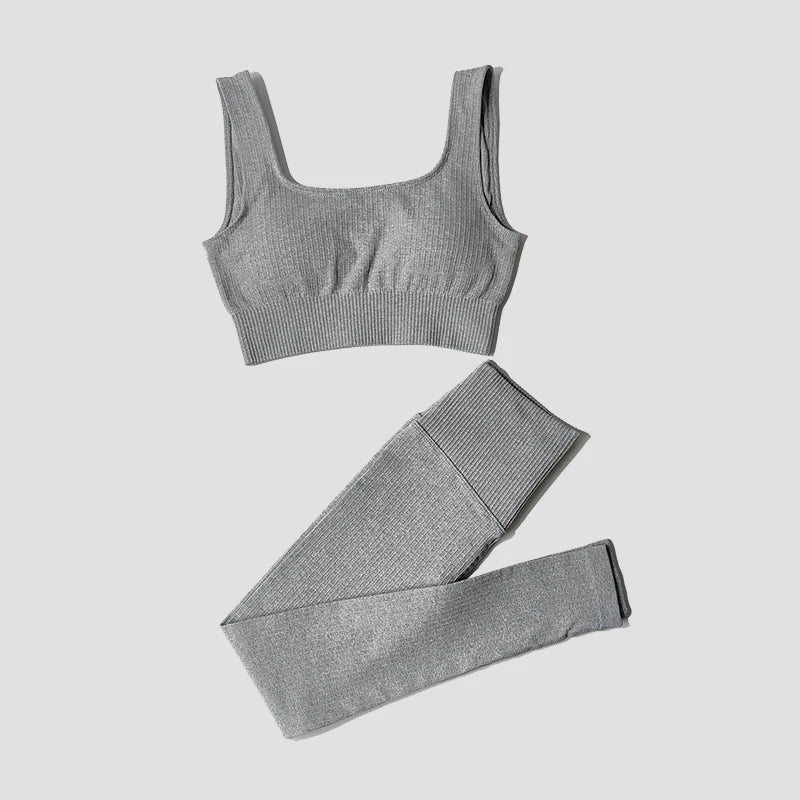 Women's Seamless Yoga Set | High-Waist Leggings & Padded Sports Bra