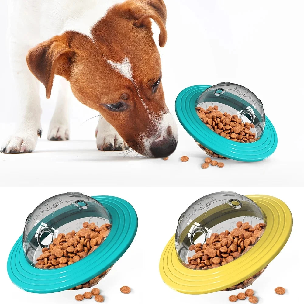 Interactive Dog Treat Dispenser Toy | IQ Training Slow Feeder Flying Disc for Dogs & Cats