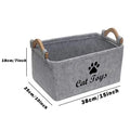 Felt Cat Toy Storage Basket | Large Capacity Organizer with Handle