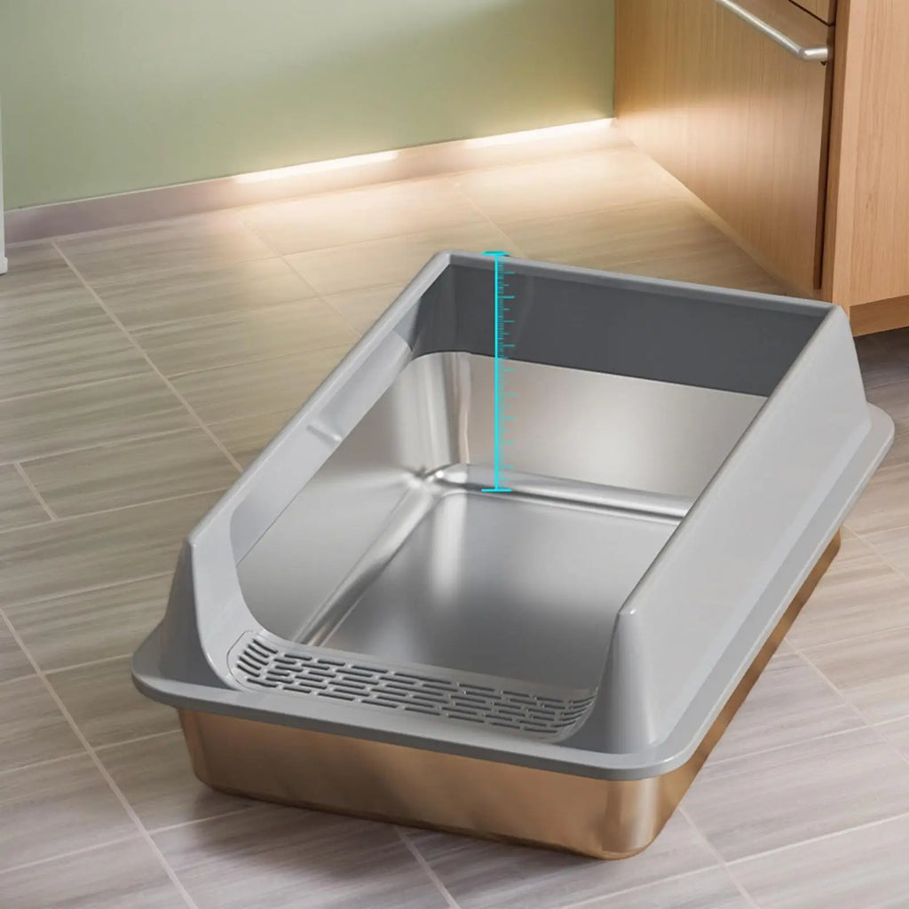 Deepened Semi-Enclosed Cat Litter Box | Splashproof with Scoop & Odor Control