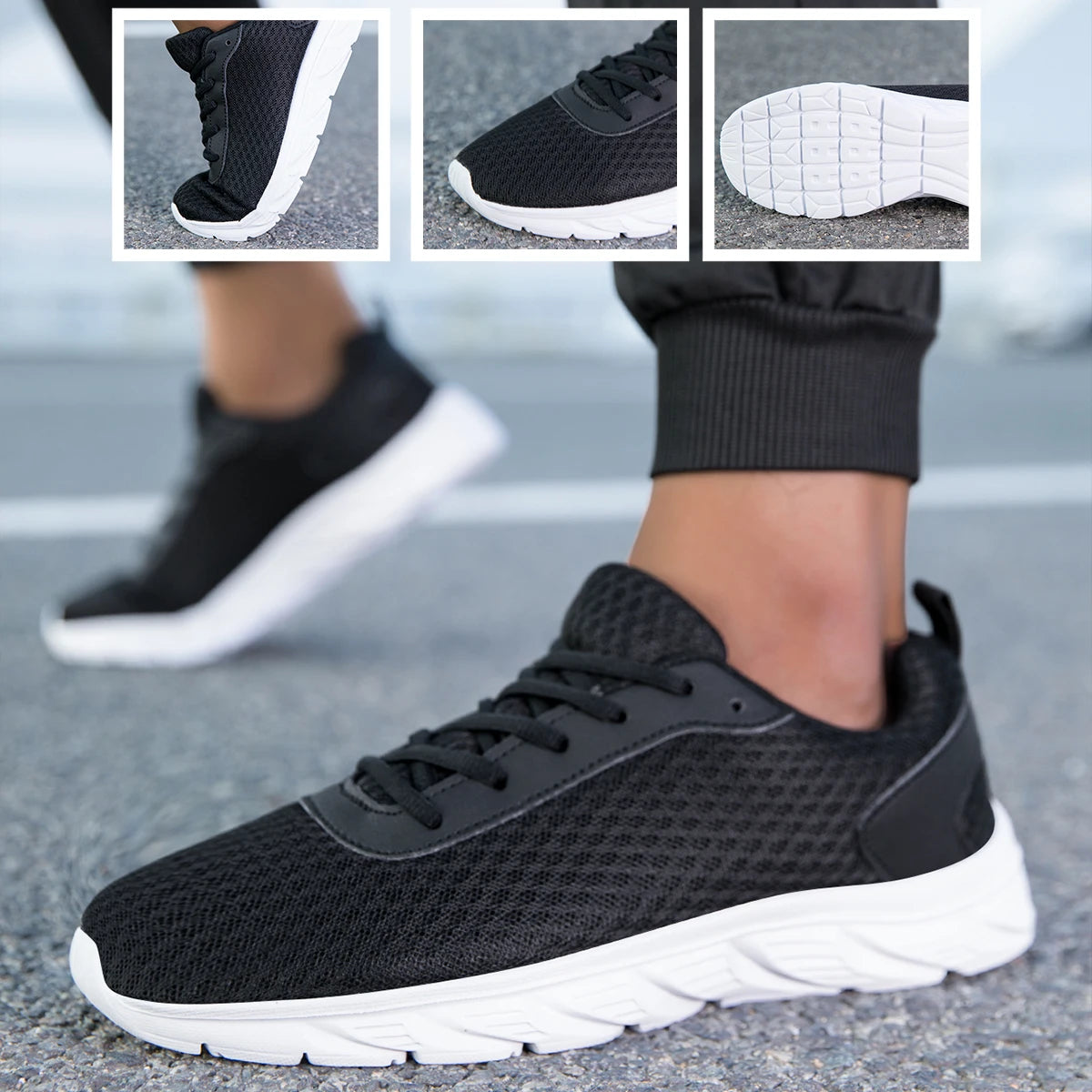 Men's Mesh Athletic Sneakers | Lightweight Non-Slip Training Shoes
