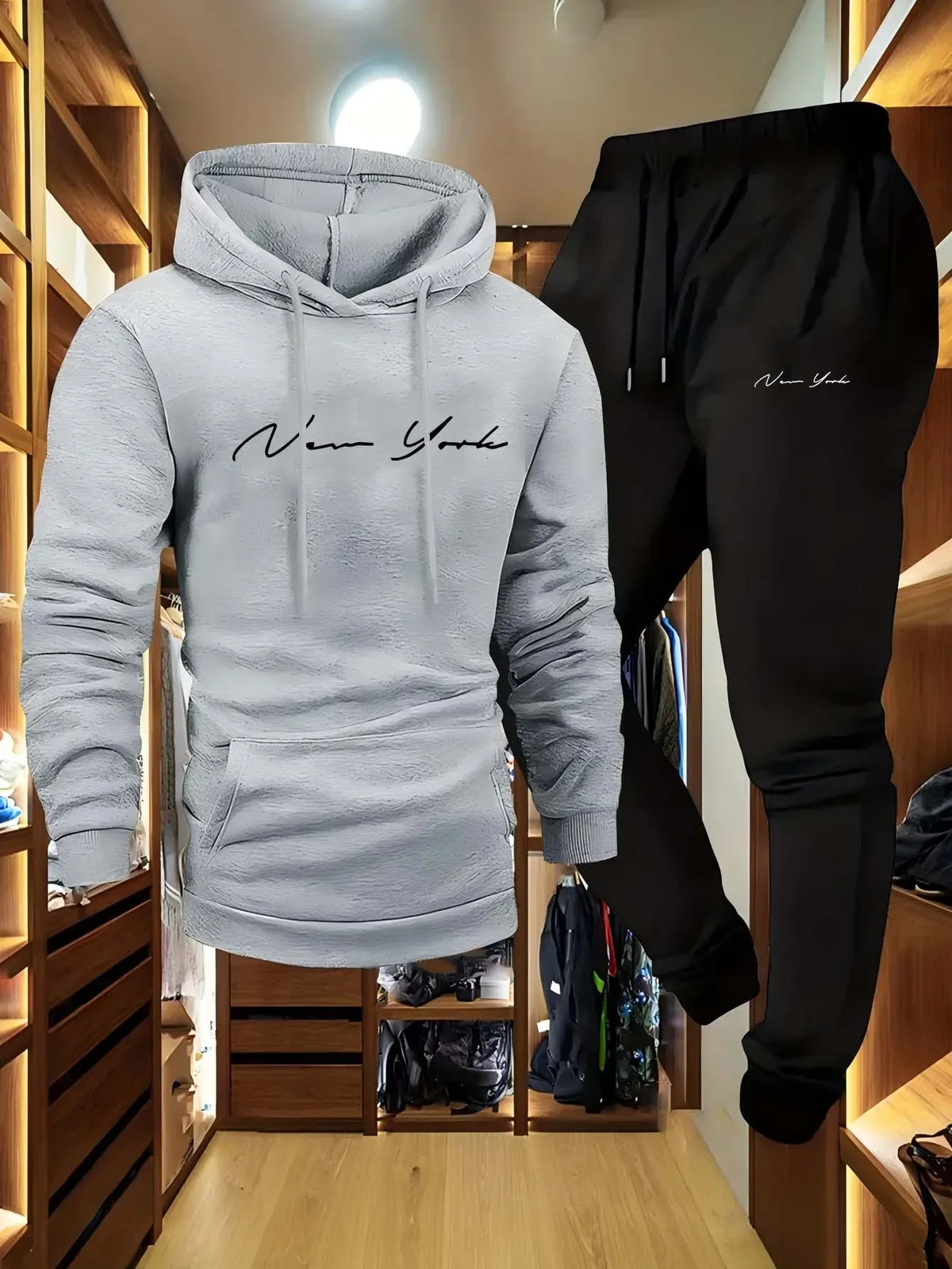 Men's Fleece Tracksuit Set | Hoodie & Sweatpants Streetwear