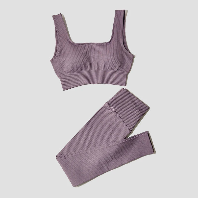 Women's Seamless Yoga Set | High-Waist Leggings & Padded Sports Bra
