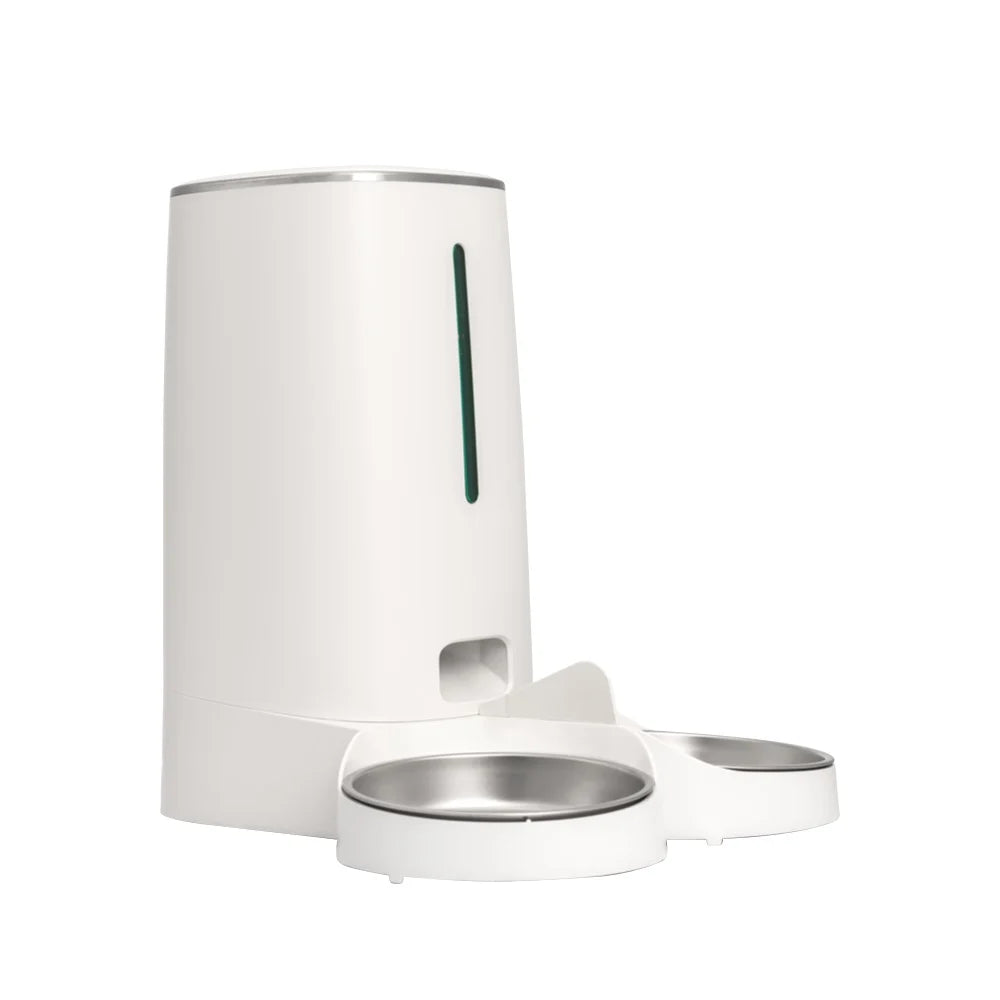 WiFi Automatic Cat Feeders for 2 Cats, 4L Cat Food Dispenser with APP Control, Double Stainless Steel Bowls, Low Food Alarms