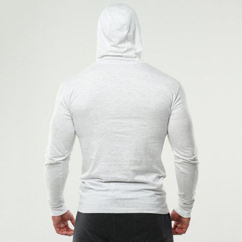 Men's Long Sleeve Gym Hoodie T-Shirt | Bodybuilding & Workout Top