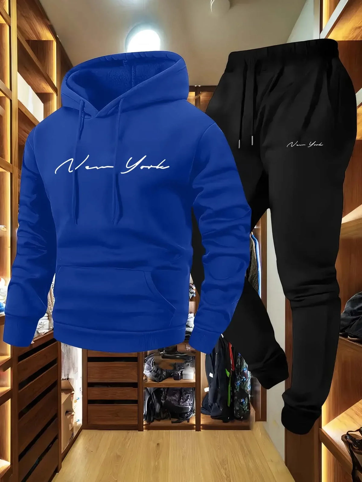 Men's Fleece Tracksuit Set | Hoodie & Sweatpants Streetwear