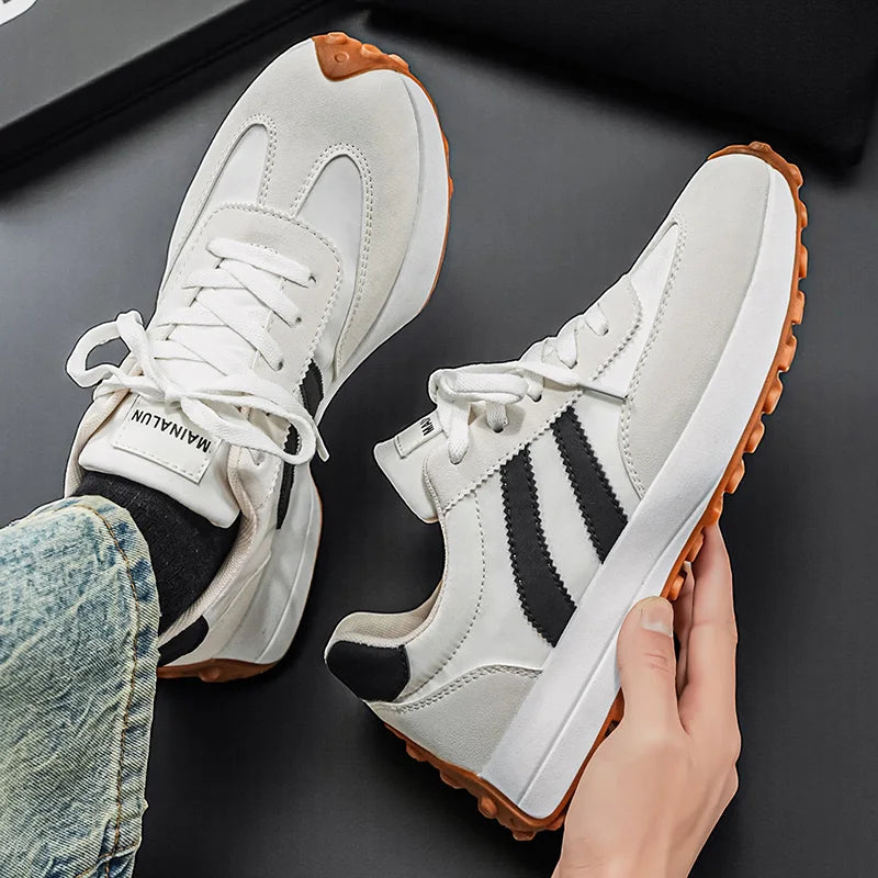 Men's Striped Casual Sneakers | Lightweight & Scratch-Resistant