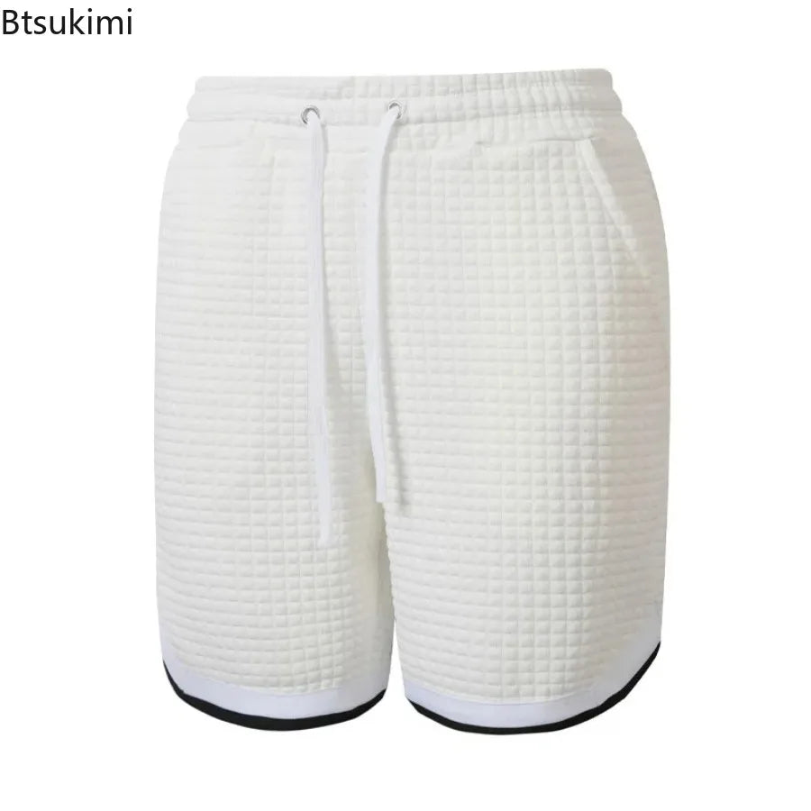Men's Waffle Weave Athletic Shorts – Breathable Casual Fit